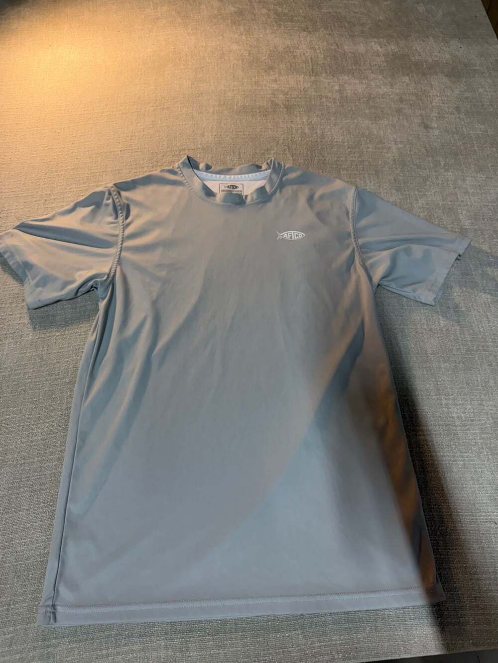 AFTCO Jigfish American Fishing Tackle Co. Gray Short Sleeve T-Shirt X-Large